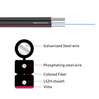 Ftth-Cable de fibra óptica G657a1 G657a2 G657b3, 1 núcleo, 2 núcleos, cables de acero