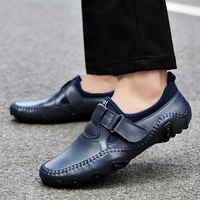 Espadrilles décontractées en cuir véritable respirant, cousues à la main, taille 38-47, mocassins pour hommes