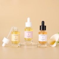 Flacon compte-gouttes en verre cylindrique de 30 ml de qualité supérieure avec base lourde et pipette en caoutchouc pour huile visage et produits de beauté – Service OEM ODM