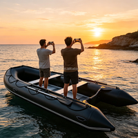 Hailebao Bateau pneumatique d'assaut haute vitesse en alliage d'aluminium et PVC de 4 m, bateau de sauvetage, bateau rapide, radeau de survie, bateau de pêche, bateau de dérive, bateau d'urgence