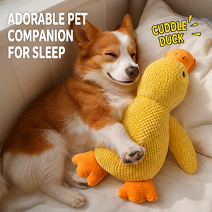 Juguete de Peluche Ecológico para Perros, Diseño de Pato con Sonido, Estampado de Animal de Dibujos Animados, Amarillo, de Lujo, Duradero, de Algodón y PP - Product Image 1