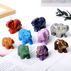 Atacado <span class=keywords><strong>Natural</strong></span> Cristal Animal Esculturas Esculpidas Quartzo Pedras Pedras Preciosas Esculturas De Cristal De Elefante Para Decoração Desktop - Product Image 3