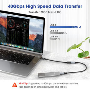 SYONG 240W Thunderbolt 4 40Gbps USB4 USB C 延長ケーブル 8K60Hz対応 ハブ、ドック、モニター、iPhone 17、MacBook 外部機器用 - Product Image 4