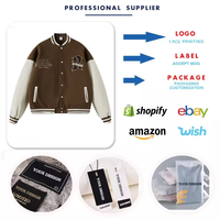 Veste de baseball universitaire noire pour couple, avec logo personnalisé HY, manches en cuir brodées, badge chenille, veste varsity