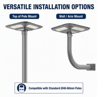 Lampu Jalan Taman LED Tenaga Surya Terintegrasi AC 40W 50W Aluminium IP65 Tahan Air Penerangan Lanskap Luar Ruangan Jalan Desa Area Pedesaan