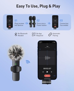 Portable <b>Microphone</b> Wireless Lavalier Lapel <b>Microphone</b> phone Camera Noise Reduction Recording Clip Mic - Product Image 3