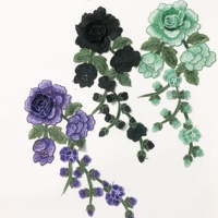 Nouvelle Applique en Dentelle Broderie 3D Fleur Rouge Hydrosoluble LT2471A