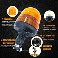 Balise lumineuse LED flexible à fixation sur tuyau, homologuée ECE R65 R10, 120 clignotements par minute, IP66, pour véhicule d'urgence