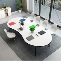 Mesa de Reuniones Rectangular Moderna de Madera, Escritorio de Conferencia Estable para Oficina y Espacio de Trabajo Empresarial
