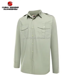 factory price solid color long sleeves poly cotton men tactical combat shirt