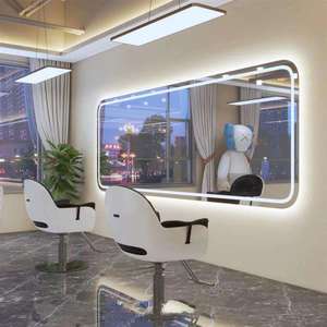 Factory Supply Customizable Large Rectangular LED Mirror - Horizontal Wall Mounted with Tricolor <b>Light</b> for Barber Shop - Product Image 2