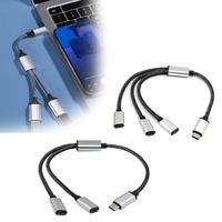 USB C mâle vers Double USB C femelle Splitter Type C Hub pour poignée de jeu Chargeur Powerbanks Adaptateur