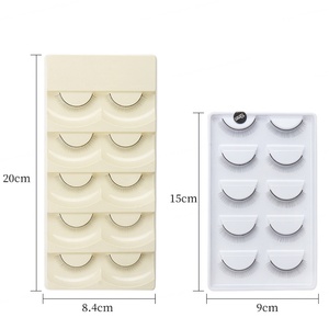 5 paires de faux cils d'entraînement, volume complet, en boîte, pour l'extension de cils, cils en bande pour débutants et salons - Product Image 2