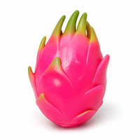 Lot de 4 balles anti-stress souple Dragon Fruit ultra-douces à écailles réalistes rose et vert, personnalisables OEM ODM pour décoration de bureau