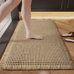 Alfombra de Baño Moderna Gris Lavable con Diseño de Waffle Resistente al Desgaste FIGOO - Directo de Fábrica - Product Image 1