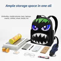 Mochila inteligente LED para niños Ojos animados Impermeable y de moda con cierre de cremallera de aplicación programable