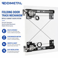 Porte coulissante escamotable DIMETAL Premium pour armoire, silencieuse, à rail dissimulé latéral
