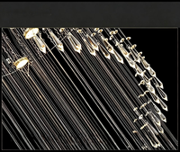 Lustre en cristal argenté en spirale moderne et luxueux, personnalisable, avec éclairage LED à intensité variable, luminosité élevée, angle de faisceau de 120°, garantie de 2 ans