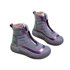 New Fashion 2024 Winter Leather Booties for <strong>Women</strong> Zip Warm Plush Fur <strong>Ankle</strong> <strong>s</strong> <strong>Boot</strong> Outdoor Safety Toe Waterproof <strong>Low</strong> Price - Product Image 1