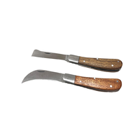 Couteau de camping et de greffage pliant à lame papillon en acier inoxydable de 8 cm avec manche en laine de haute qualité, idéal pour l'extérieur - Vente chaude