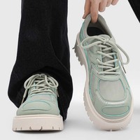Bottes pour hommes en camel à col rabattable, bottes à plateforme à lacets, chaussures confortables antidérapantes pour un usage quotidien et en extérieur