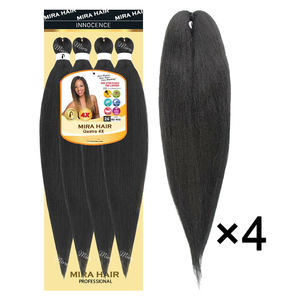 Mèches à tresser africaines en gros, pré-étirées, cheveux Afro Yaki pour tressage au crochet, thermoformables à l'eau chaude, fibres ignifuges - Product Image 1