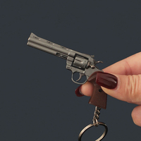 Prix usine 7.0 cm Colt Python 357 alliage Empire métal Mini pistolet modèle porte-clés noir jouet pistolet