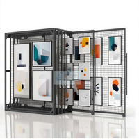 Kunden spezifische Museum Art Gallery Wallpaper Ausstellungs stände Verstellbare Metall Kunst Display Rack für die Malerei