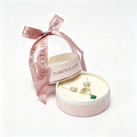 Boîte cadeau rose en matériaux recyclés, boîte de rangement pour bijoux avec dôme transparent, pour demande en mariage, emballage de fleurs de luxe