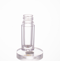 Flacon vide de 6 ml pour brillant à lèvres/rouge à lèvres, rose/rose argenté, avec grand pinceau, forme ronde, rechargeable