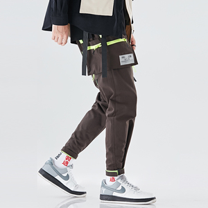 Color sólido gran bolsillo tiempo los hombres pantalones formales de diseños de carga pantalones de trabajo - Product Image 1
