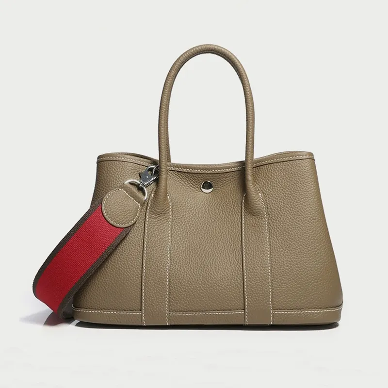 Женская кожаная сумка из воловьей кожи с логотипом на заказ, Классическая модная сумка большой вместимости, 2024 новая садовая сумка