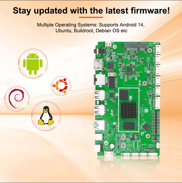 Sunworld YC-P3576 Development Board RK3576 OctaCore Android EDP/LVDS Display LPDDR4 1000M Ethernet Mainboard for Digital Signage