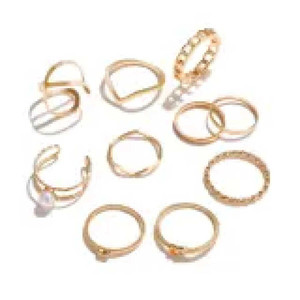 Vendita calda di tendenza di moda in acciaio inox oro coppia anelli elegante semplice Design Vintage apertura regolabile per le donne all'ingrosso - Product Image 1