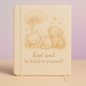 Carnet mignon chat et chien avec design apaisant et citation inspirante : Ensemble, nous grandissons plus forts – Journal quotidien - Product Image 2