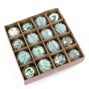 Luxury Handmade High Quality 8CM Plastic & Foam Sticky Powder Christmas Ball Hanging Home Decoration for Holiday Wedding Party - Product Image 5