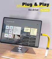 Câble d'extension USB C plat court PD 100W,10Gbps 3.2 câble mâle à femelle prise en charge du câble de synchronisation vidéo et de données 8K