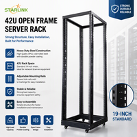 Starlink Rack de relais de 19 pouces Rack ouvert à 4 poteaux Rack de serveur à cadre ouvert