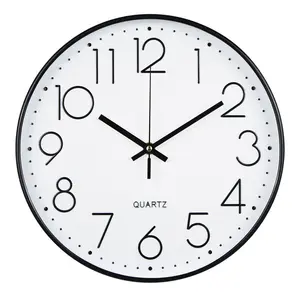 Montre murale au Design minimaliste moderne, 12 pouces, salon en plastique, horloge murale silencieuse