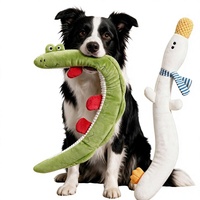 Jouet en peluche pour chien, longue forme de crocodile, jouet à mâcher interactif qui couine pour le nettoyage des dents, jeu de la corde, jouets interactifs pour chiens