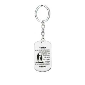 <span class=keywords><strong>Porte</strong></span>-clés à la mode en acier inoxydable gravé pour <span class=keywords><strong>mon</strong></span> <span class=keywords><strong>fils</strong></span> ou ma fille, cadeau pour la famille - Product Image 1