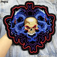 Grand Patch pour Motard, Patch Brodé Personnalisé de Style Punk à Repasser pour Veste en Cuir, Gilet, Décoration de Club de Moto