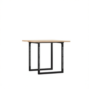 Patas de Mesa de Comedor de Acero con Marco en O, 23.6x23.6x28.7 Pulgadas, Negras, Industriales, Resistentes, Soporte para Muebles - Product Image 1