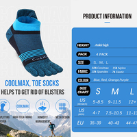 COOLMAX Cheville pour Hommes Femmes Chaussettes de Yoga à Bout Haute Performance