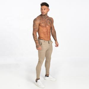 Pantalones a cuadros de color caqui para hombre, pantalón <span class=keywords><strong>Chino</strong></span>, superelástico, gris - Product Image 2