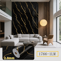 Papier peint auto-adhésif, autocollants muraux 3D en PVC, rouleau imperméable, vinyle marbré, décoration de luxe noire pour la maison, salon, cuisine