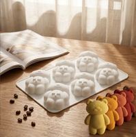 Moule en silicone pour gâteau à la crème française en forme d'ours en peluche brun pour la Saint-Valentin