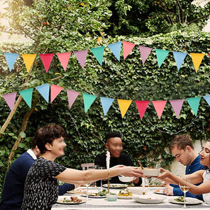 100 метров 328 футов карнавальный Вымпел красный белый гирлянда треугольная гирлянда флажок для рождественского дня рождения украшения - Product Image 2