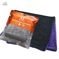 Serviette de nettoyage automobile en microfibre pelucheuse de qualité supérieure, personnalisable avec logo et marque privée, 1400 g/m² 1600 g/m²
