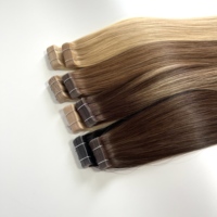 Extensions de cheveux à bandes adhésives fines en PU, super double drawn, cheveux humains vierges européens blonds, extensions de cheveux vierges à bandes adhésives invisibles